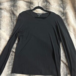Eileen Fisher Black Long Sleeve Silk Knit Jersey